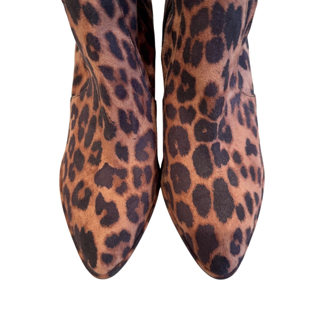 Marc Fisher Lella Wide Calf Tall Shaft Leopard Fashion Boots Women's 8W Glam Y2K - Picture 2 of 8